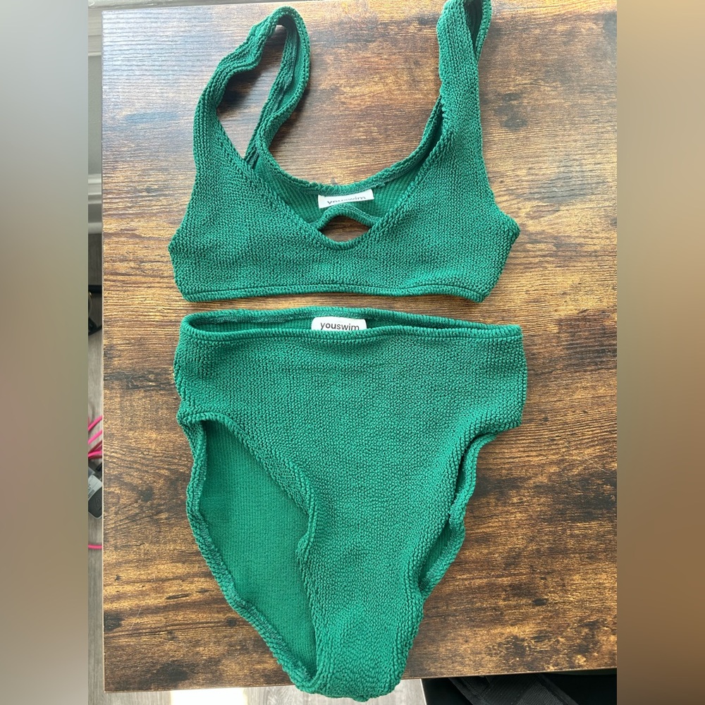 Youswim Eva High Waist Two piece in Forest (Stretch I)